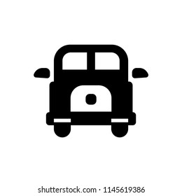 Bus vector icon for public transport school bus - black
