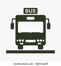 Bus vector icon. Public transport symbol.