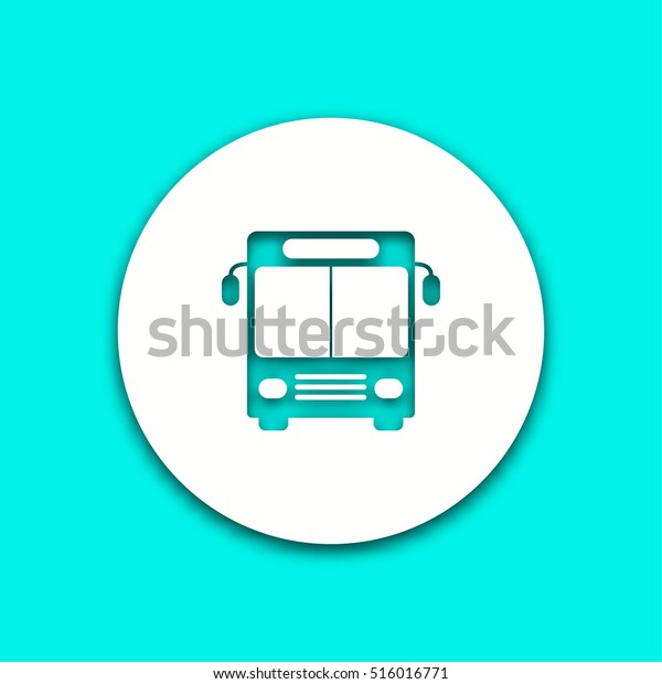 Bus vector icon with shadow. Illustration\
isolated for graphic and web\
design.