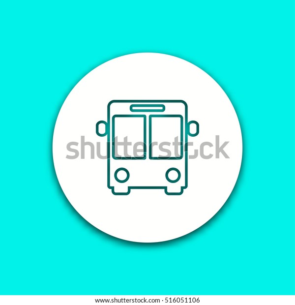 Bus vector icon with shadow. Illustration\
isolated for graphic and web\
design.