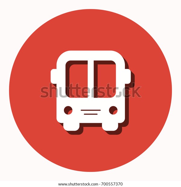 Bus vector icon with shadow. Illustration
isolated for graphic and web
design.