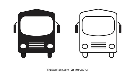 Ícone de vetor de ônibus, Símbolo de ônibus, Símbolo de ônibus, transporte de passageiros.