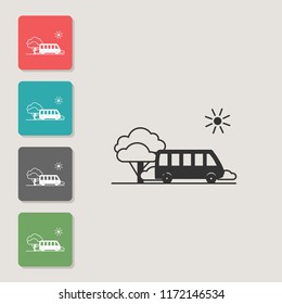 Bus - vector icon. Symbol for web, infographics, print design and mobile UX/UI kit. Vector illustration, EPS10.