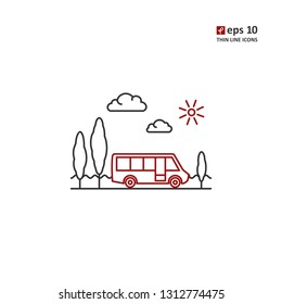 Bus - vector icon. Symbol for web, infographics, print design and mobile UX/UI kit. Vector illustration, EPS10.