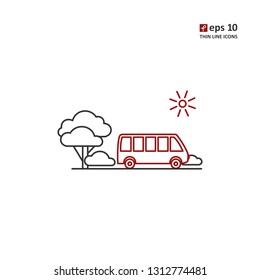 Bus - vector icon. Symbol for web, infographics, print design and mobile UX/UI kit. Vector illustration, EPS10.