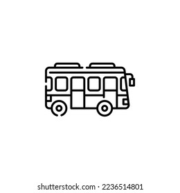 icono del vector de bus. estilo de contorno de icono de transporte. uso perfecto para logotipo, presentación, sitio web y más. estilo de línea de diseño de iconos simple