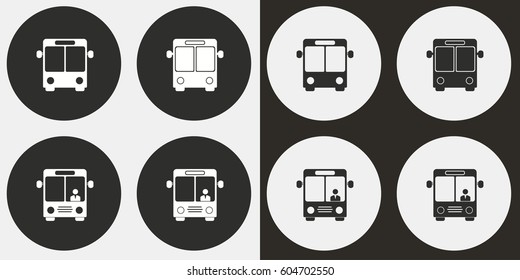 Bus vector icons set. Illustration isolated for graphic and web design.