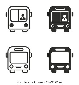 Bus vector icons set. Illustration isolated for graphic and web design.