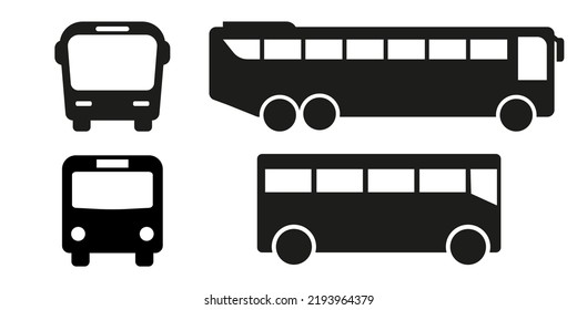 Bus vector icons set on white background. Vector Illustration Logo.  eps10