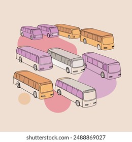 diseño y arte de la Ilustración vectorial de autobús.