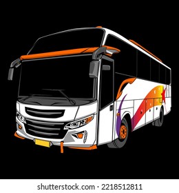 Bus Vector Illustration For emblems, Tshirt, labels, symbol, badge, icon, sticker on catching, design vector template  