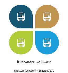 Bus Vector Illustration icon for all purpose. Isolated on 4 different backgrounds.