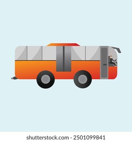 Bus. Vektorgrafik einzeln auf blauem Hintergrund. Öffentliche Verkehrsmittel. Großer Bus