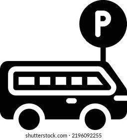 bus  Vector illustration on a transparent background. Premium quality symmbols. Glyphs vector icons for concept and graphic design. 
