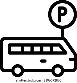 Bus Vector illustration on a transparent background. Premium quality symmbols. Thin line vector icons for concept and graphic design. 
