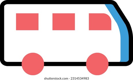 Bus-Vektorgrafik auf transparentem Hintergrund. Hochwertige Symbole. Zeilenfarbige Vektorsymbole für Konzept und Grafikdesign.