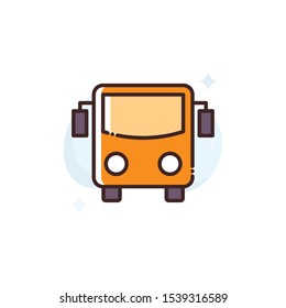 Bus vector illustration. Outline filled Travel & Tourism icons.