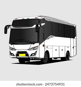 Bus vector illustration is suitable for product promotion, advertisement, and also product design component.