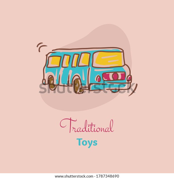 Bus vector illustration. Various kinds of toy\
vector products with .eps 8 easy to edit and color and background\
can be changed