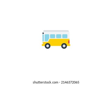 Bus Vector Isolated Emoticon. Bus Icon