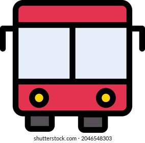 bus vector line colour icon