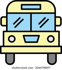 Bus Vector Line Filled Icon Design
