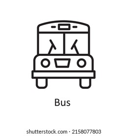Ilustración de diseño de iconos de contorno vectorial de bus. Símbolo de elementos de la ciudad sobre el fondo blanco Archivo EPS 10