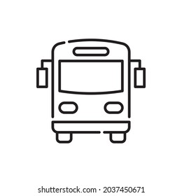 Bus vector outline icon style illustration. Eps 10 file