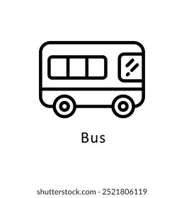 Bus vector Outline icon style illustration. Symbol on White background EPS 10 File