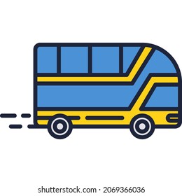 Icono de transporte público vector de bus. Símbolo de turismo y autotour de viaje. Diseño gráfico del vehículo aislado sobre fondo blanco. Señal de transporte urbano de pasajeros