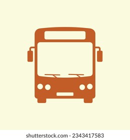 Signo vectorial de bus aislado en fondo blanco apagado.