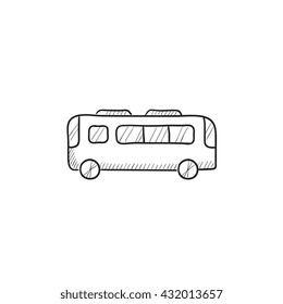 Bus vector sketch icon isolated on background. Hand drawn Bus icon. Bus sketch icon for infographic, website or app.