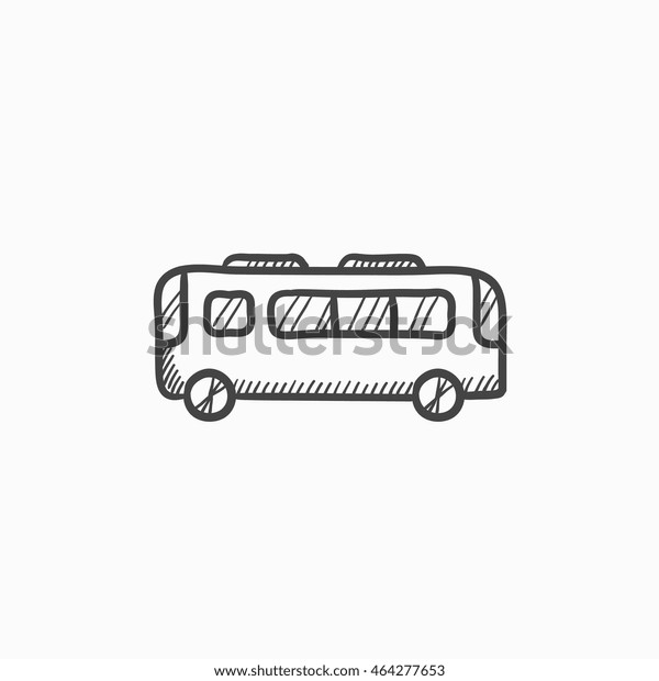 Bus vector\
sketch icon isolated on background. Hand drawn Bus icon. Bus sketch\
icon for infographic, website or\
app.
