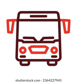 Bus Vector Thick Line Two Color Icons For Personal And Commercial Use.
