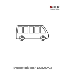 Bus - vector thin line icon on white background. Symbol for web, infographics, print design and mobile UX/UI kit. Vector illustration, EPS10.