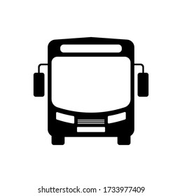Bus vector vehicle flat silhouette icon, city transportation symbol isolated illustration.
