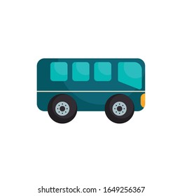 Bus vehicle flat style icon design, Transportation travel trip urban motor speed fast and driving theme Vector illustration
