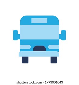 Design des Bussfahrzeugs im flachen Stil, Verkehrsreisefahrt Stadtmotorgeschwindigkeit schnell und Fahrthema Vektorgrafik