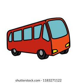 bus vehicle isolated icon