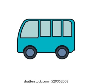 bus vehicle isolated icon