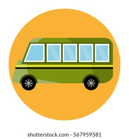 bus vehicle isolated icon