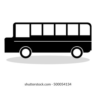 Bus Vehicle Silhouette Design Vector Stock Vector (Royalty Free ...