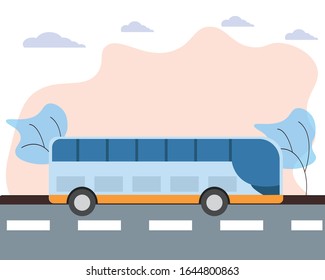 Bus vehicle traveling route vector design