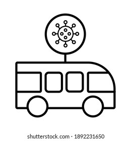 Bus Virus Transportation line icon