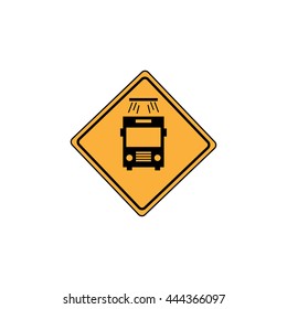 Bus wash - yellow vector sign