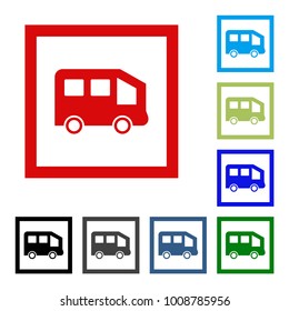 Bus web Icon. Vector flat design icon.