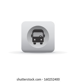 bus white icon button