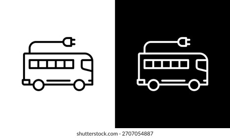 Bus White Icon Set Design
