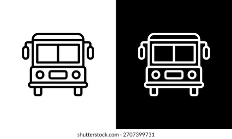Bus White Icon Set Design
