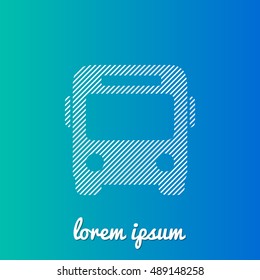 Bus White stroke fill with blue & green gradient background Icon / Logo Design